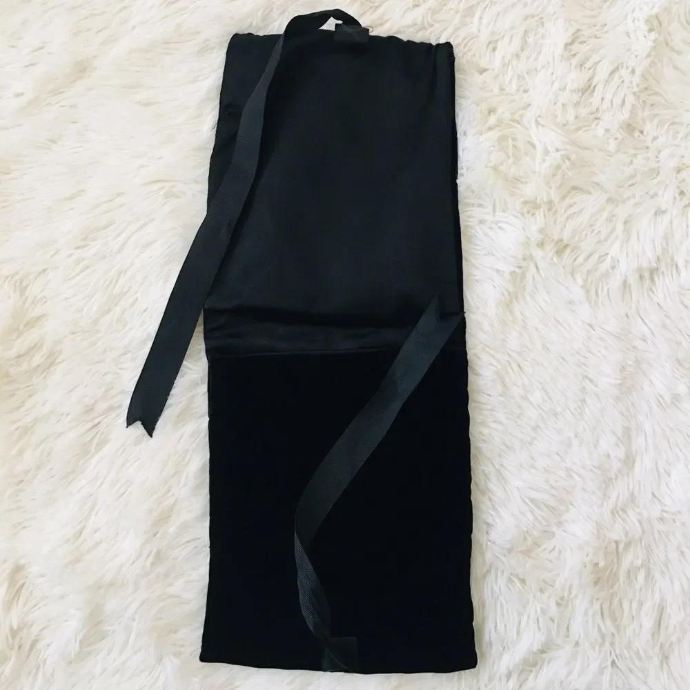 👛 Vintage Black Velvet Tie Clutch Purse 👛